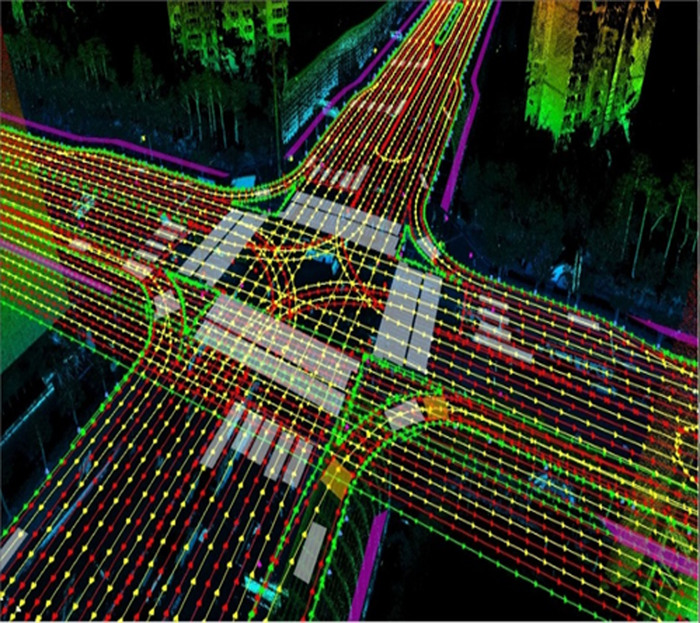 3차원 점군 데이터로 표시한 성남시 분당구 백현동 느티나무사거리 정밀 지도