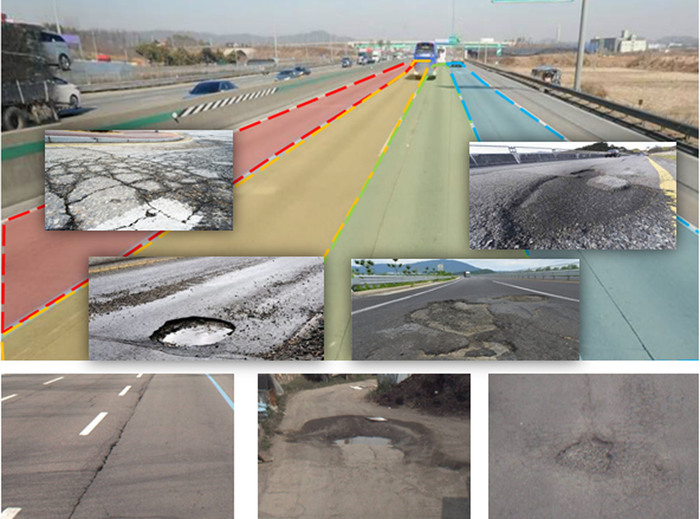 3차원 정밀 지도로 도로 파임, 균열 상태 파악 중(자료사진)