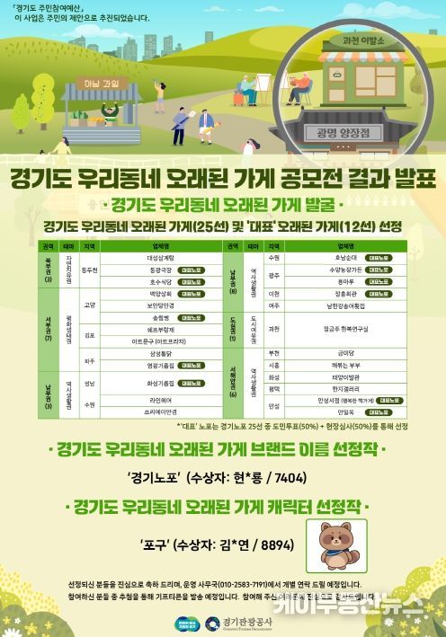 기도 우리동네 오래된 가게 공모전 결과 발표_웹포스터