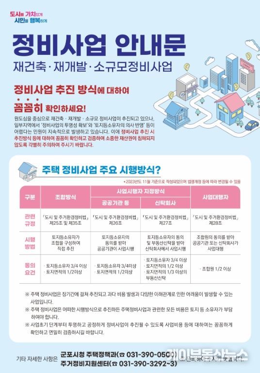 정비사업 안내문