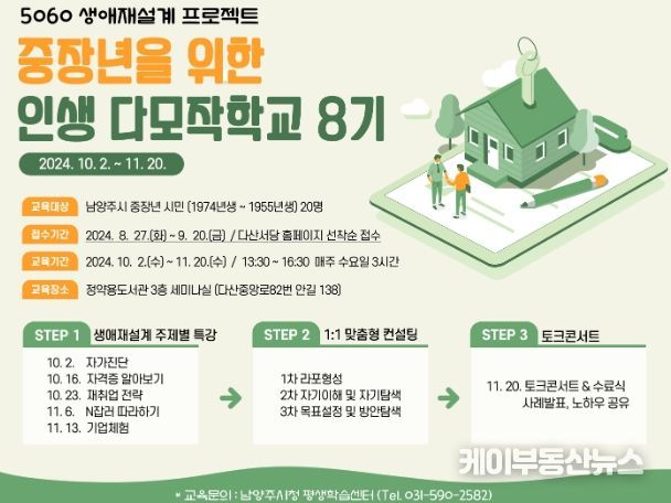 남양주시, 인생다모작학교 8기 내달 2일 개강