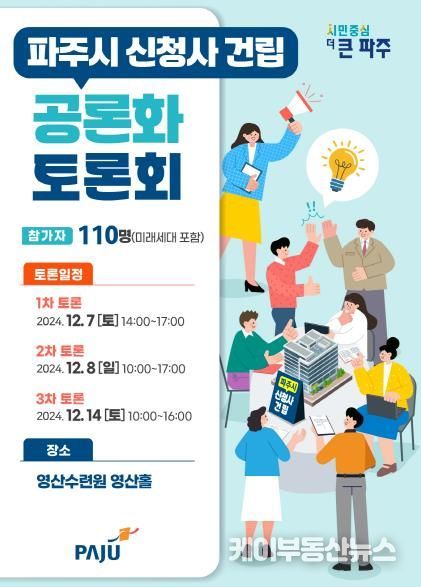 12월 7일부터 세 차례에 걸쳐 ‘파주시 신청사 건립 공론화 토론회’ 개최