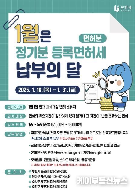 2025년 정기분 등록면허세 홍보 포스터