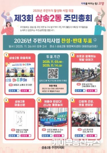 고양시 삼송2동 주민자치회, ‘제3회 주민총회’ 사전투표 진행