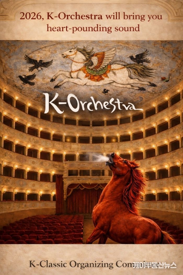 K오케스트라를 알리는 신년 인사 포스터