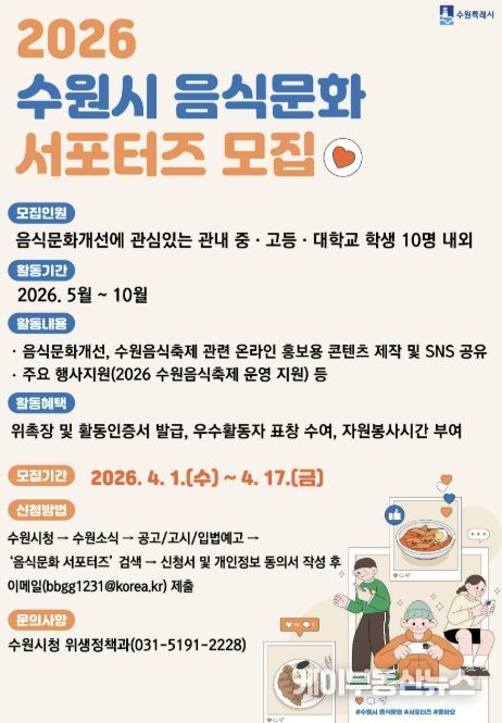 ‘음식문화 서포터즈’ 모집 홍보물